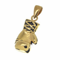 Stainless steel pendant - boxing glove PVD - Gold-29mm-straight