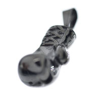 Stainless steel pendant - boxing glove PVD- Black-27mm-straight