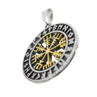 Stainless Steel Pendant - Compass “Vegvisir” Bi - Color