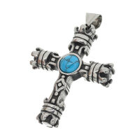 Stainless Steel Pendant – Ornamental Cross with...