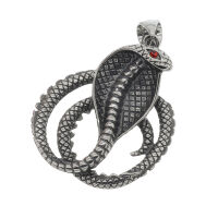 Cobra Pendant with Red Stone