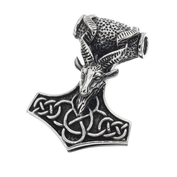 Stainless steel Pendal - Thor’s Hammer with Goat Head
