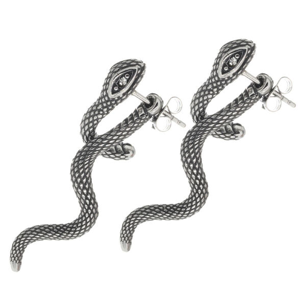 Edelstahlohrstecker - Schlangen mit Steinen