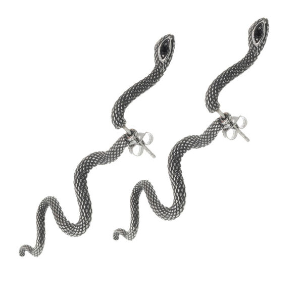 Stainless steel Stud Earring - Serpent with Stones