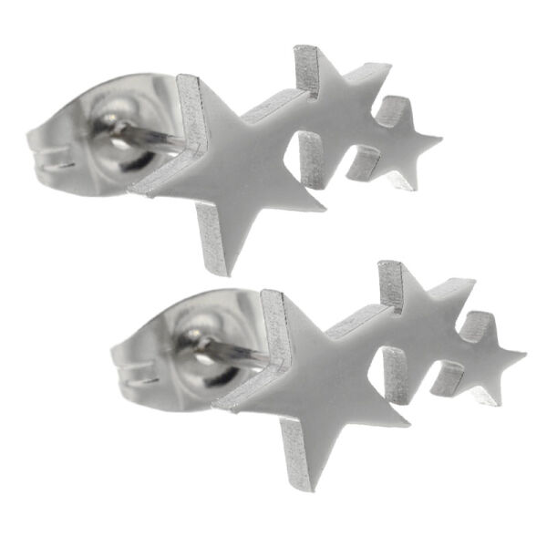 Stainless Steel Stud Earrings - Tri Star