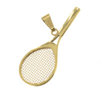 Stainless steel pendant - tennis racket PVD-Gold