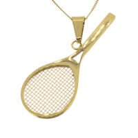 Stainless steel pendant - tennis racket PVD-Gold