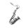 Stainless steel pendant - saxophone with mouthpiece steel