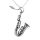 Stainless steel pendant - saxophone with mouthpiece steel