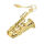 Stainless steel pendant - saxophone with mouthpiece PVD-Gold