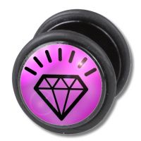 Fake Plug - Pink diamond - Stückpreis