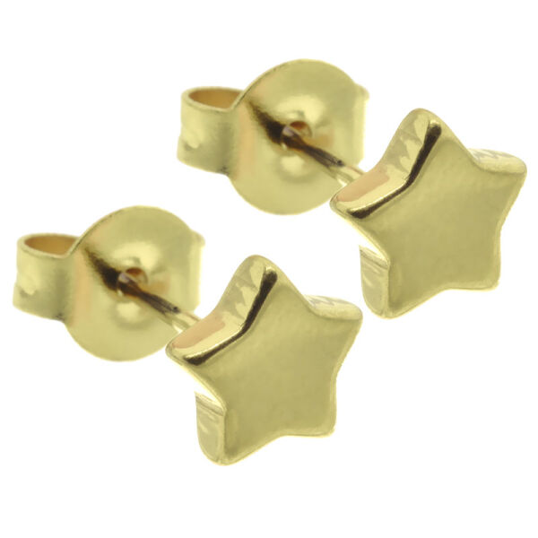 Edelstahl Ohrstecker - Stern PVD-Gold 6mm