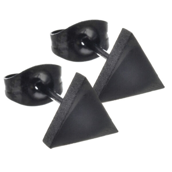 Edelstahl Ohrstecker - Dreieck PVD-Schwarz 5mm