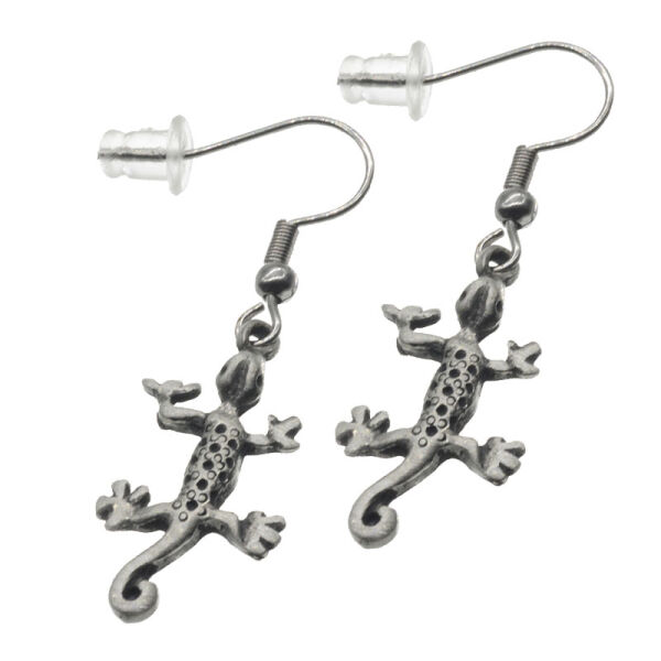 Pewter Earring - Gecko