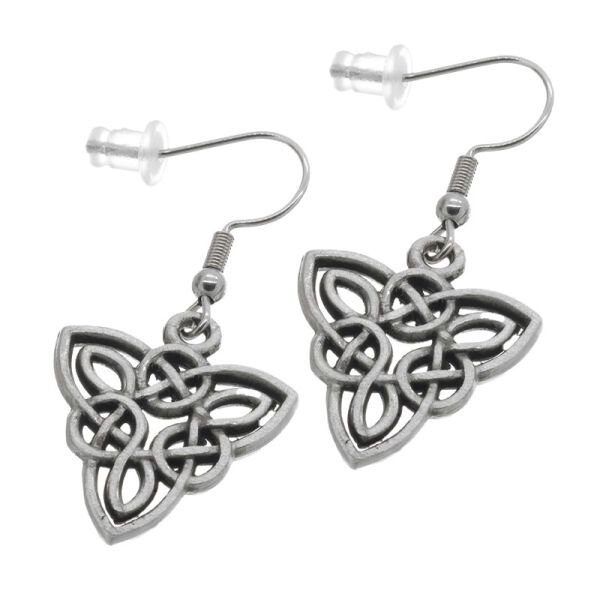 Pewter Earring - Triquetra, interwoven