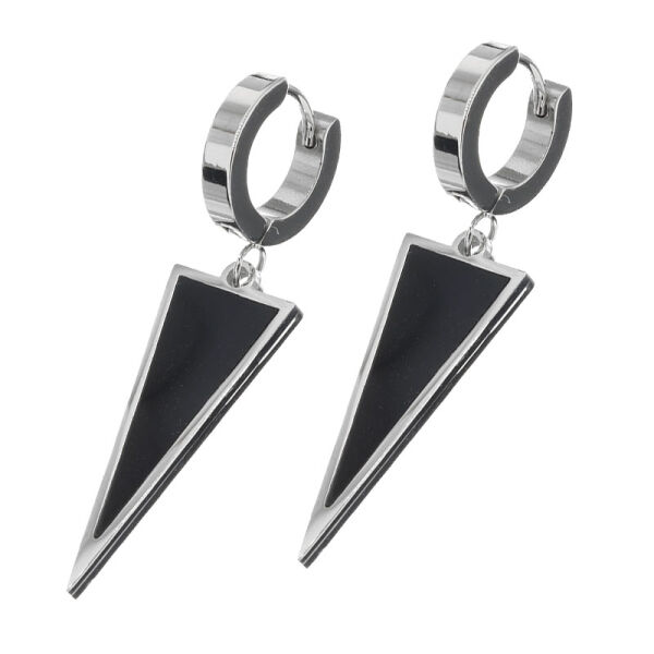 Stainless steel earrings - Creole with triangle
