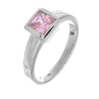Stainless Steel Ring with Cubic Zirconia