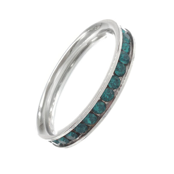 Stainless steel ring - Cubic zirconia Türkis 58 DE / 8 US