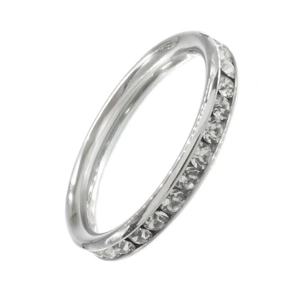 Edelstahlring - Cubik Zirkonia Weiß 47 DE / 4 US