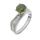 Stainless steel ring - large colored zirconia Green 60 DE...