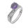 Stainless steel ring - large colored zirconia purpel 49...