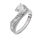 Stainless steel ring - large colored zirconia White  60...