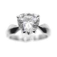 Stainless Steel Ring with Heart-Shaped Cubic Zirconia