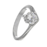 Edelstahlring - Zirkonia oval
