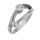 Edelstahlring - Zirkonia zwei Steine 52 DE / 6 US
