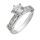 Stainless Steel Ring with Large Cubic Zirconia and Fine...
