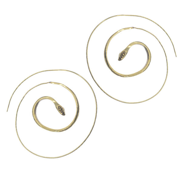Bronze earrings - snake / spiral