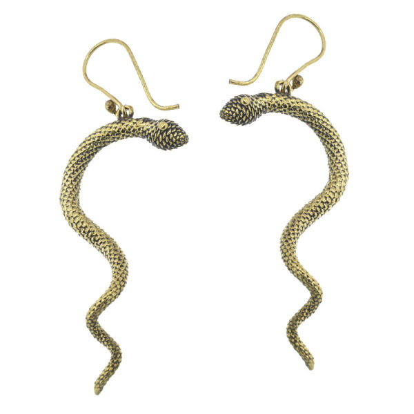 Bronze earrings - snake