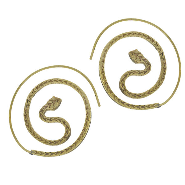 Bronze earrings - snake