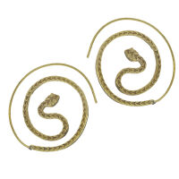Bronze earrings - snake