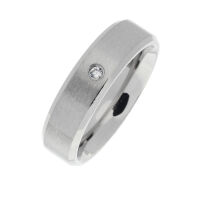 Edelstahlring - 6mm - matt - mit und ohne Stein