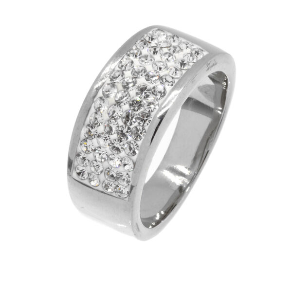 Stainless steel ring - Cubic zirconia White 63 DE / 10 US
