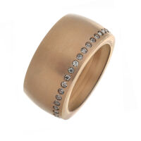 Edelstahlring - 12 mm - Zirkonia-Reihe