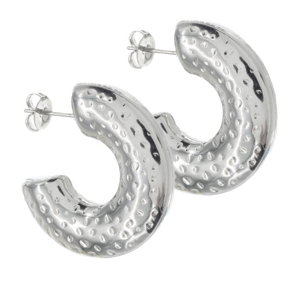 Stainless steel hoop earring - Plug-in hoop earring