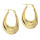 Stainless steel hoop earring - drop shape PVD-Gold 44mm