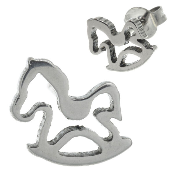 Stainless Steel Stud Earrings - Rocking Horse