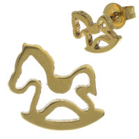 Stainless Steel Stud Earrings - Rocking Horse