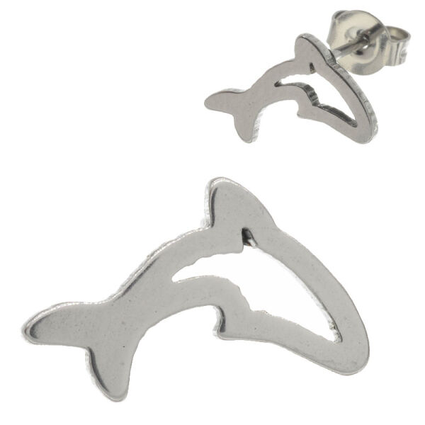 Edelstahlohrstecker - Delfin