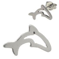 Stainless Steel Stud Earrings - Dolphin
