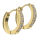 Stainless steel folding hoop earring - PVD gold with zirconia
