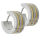 Stainless steel folding hoop earring - diamond-cut with gold stripes