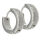 Stainless steel folding hoop earring - with matte stripe