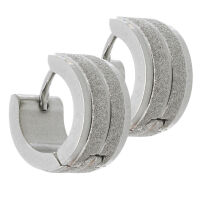 Stainless steel folding hoop earring - with two...