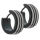 Stainless steel folding hoop earring - black / diamond-coated