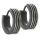 Stainless steel folding hoop earring - black with 4 silver stripes