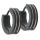 Stainless steel folding hoop earring - silver double stripe